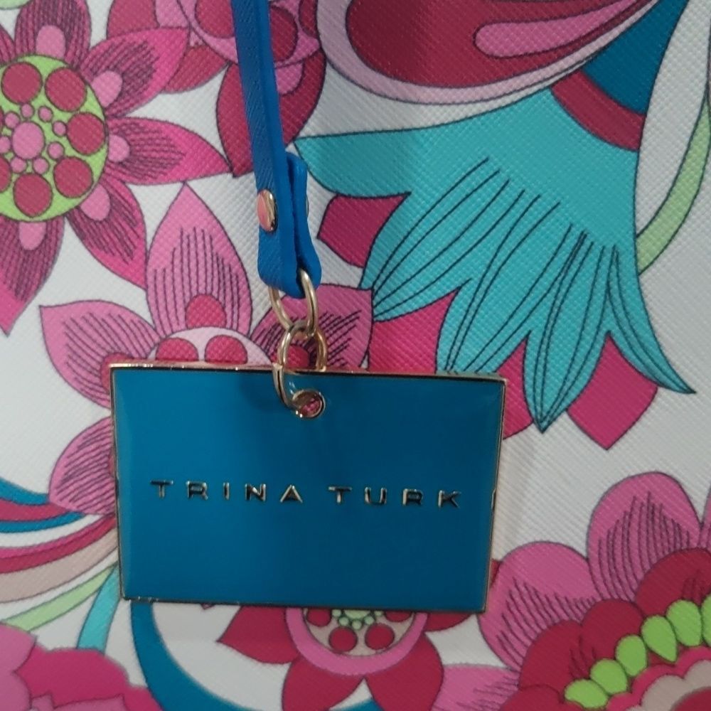 Trina Turk Pink Turquoise Floral Tote - Picture 6 of 10